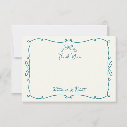 Carte de remerciements Mariage de la main dessinée (Devant)