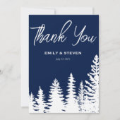 Carte De Remerciements Mariage de la Marine pour l'hiver (Devant)