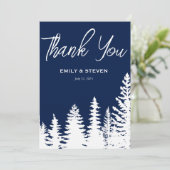 Carte De Remerciements Mariage de la Marine pour l'hiver (Debout devant)