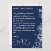 Carte De Remerciements Mariage de la Marine pour l'hiver (Dos)