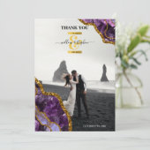 Carte De Remerciements Mariage de la Parties scintillant de la géode d'âg (Debout devant)