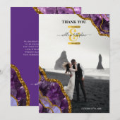 Carte De Remerciements Mariage de la Parties scintillant de la géode d'âg (Devant / Derrière)