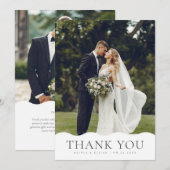Carte De Remerciements Mariage de la photo Wavy Curvy (Devant / Derrière)