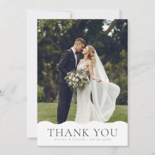 Carte De Remerciements Mariage de la photo Wavy Curvy