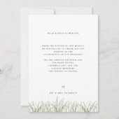 Carte De Remerciements Mariage de la plage Pampas Grass Photo (Dos)