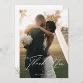 Carte De Remerciements Mariage de la plage Pampas Grass Photo (Devant / Derrière)