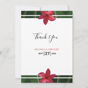 Carte de remerciements Mariage de la Plumeria Roug