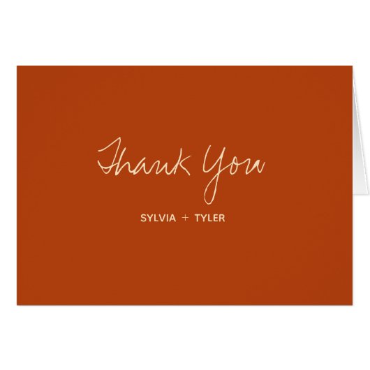 Carte de remerciements Mariage de la typographie o (Devant Horizontal)