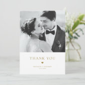 Carte De Remerciements Mariage de la typographie or Elegance moderne (Debout devant)