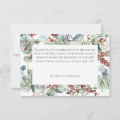 Carte De Remerciements Mariage de la verdure de Noël d'hiver (Dos)