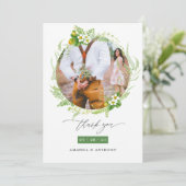 Carte De Remerciements Mariage de la verdure des forêts boisées Photo (Debout devant)