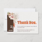 Carte De Remerciements Mariage de laiton Rustique Boho Pampas (Devant)