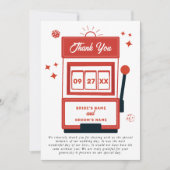 Carte De Remerciements Mariage de machine à sous Las Vegas Destination Ca (Devant)