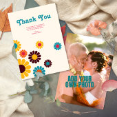 Carte De Remerciements Mariage de marguerite rétro coloré