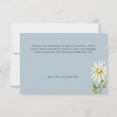 Carte De Remerciements Mariage de marguerites bleues et blanches rustique (Dos)