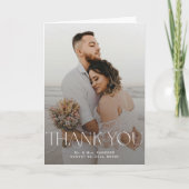 Carte De Remerciements Mariage de message de superposition photo moderne  (Devant)