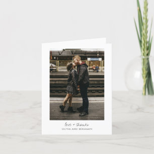 Carte De Remerciements Mariage de message personnalisé minimaliste Amour 