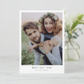 Carte De Remerciements Mariage de message photo Best Day Ever (Debout devant)