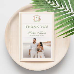 Carte de remerciements Mariage de Monogramme de pa
