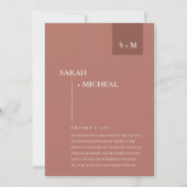 CARTE DE REMERCIEMENTS MARIAGE DE MONOGRAMME DE POUSSIÈRE MINIMAL SCANDI (Devant)