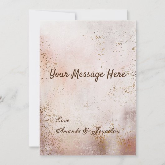 Carte De Remerciements Mariage de monogramme élégant en couleur Rose (Dos)