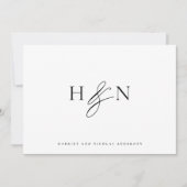 Carte De Remerciements Mariage de monogramme noir et blanc (Devant)