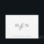 Carte De Remerciements Mariage de monogramme noir et blanc<br><div class="desc">Élégant carte de remerciements de monogramme de mariage. Cette carte monogramme mariage est dotée d'une élégante carte de script et d'une typographie classique. Personnalisez en ajoutant votre propre monogramme et d'autres détails. Ce carte de remerciements de mariage monogramme minimaliste sera également parfait comme papeterie pour un couple.</div>