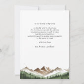 Carte De Remerciements Mariage de montagne minimal (Dos)