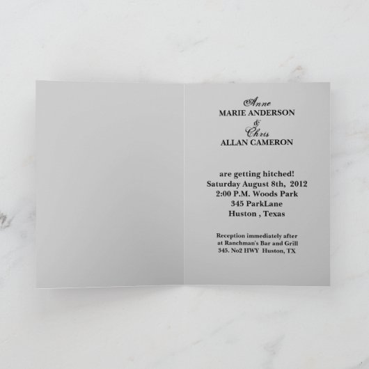 Carte De Remerciements Mariage de motard grunge rustique (Intérieur)