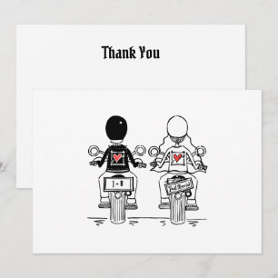 Carte De Remerciements Mariage de moto 