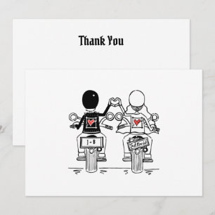 Carte De Remerciements Mariage de moto