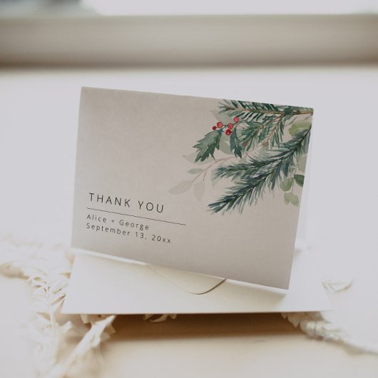 Carte de remerciements Mariage de Noël