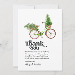 Carte De Remerciements Mariage de Noël Arrière Vintage de Bicyclette