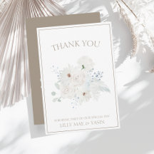 Mariage de Noël Blanc Floral Hiver et Taupe