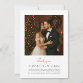 Carte de remerciements Mariage de Noël classique - (Devant)