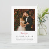 Carte de remerciements Mariage de Noël classique - (Debout devant)