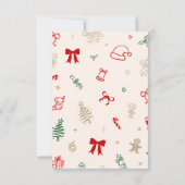 Carte De Remerciements Mariage de Noël Dessiné à la Main  (Dos)