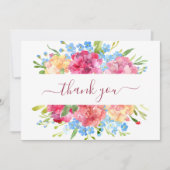 Carte De Remerciements Mariage de notes pour les oeillets et les oubliett (Devant)