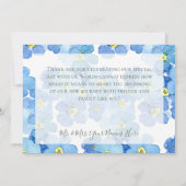 Carte De Remerciements Mariage de notes pour les oeillets et les oubliett (Dos)