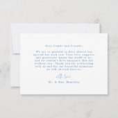 Carte De Remerciements Mariage de palmiers bleus à main moderne (Dos)