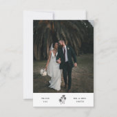 Carte De Remerciements Mariage de palmiers tropicaux minimes moderne (Devant)