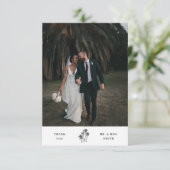 Carte De Remerciements Mariage de palmiers tropicaux minimes moderne (Debout devant)