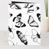 Carte De Remerciements Mariage de papillons noirs et blancs (Dos)