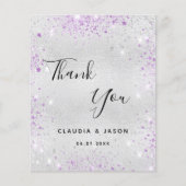 Carte de remerciements mariage de parties scintill (Devant)
