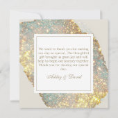 Carte De Remerciements Mariage de Parties scintillant Iridescente moderne (Dos)