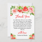 Carte De Remerciements Mariage de pastèque et grenade (Devant)