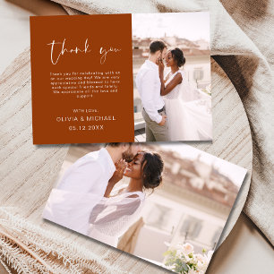 Carte de remerciements Mariage de photo Burange Sc