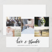 Carte De Remerciements Mariage de photo de couples du manuscrit cinq (Devant / Derrière)