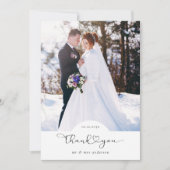 Carte De Remerciements Mariage de photo de script cardiaque (Devant)