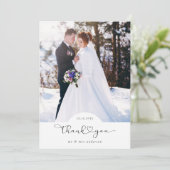 Carte De Remerciements Mariage de photo de script cardiaque (Debout devant)